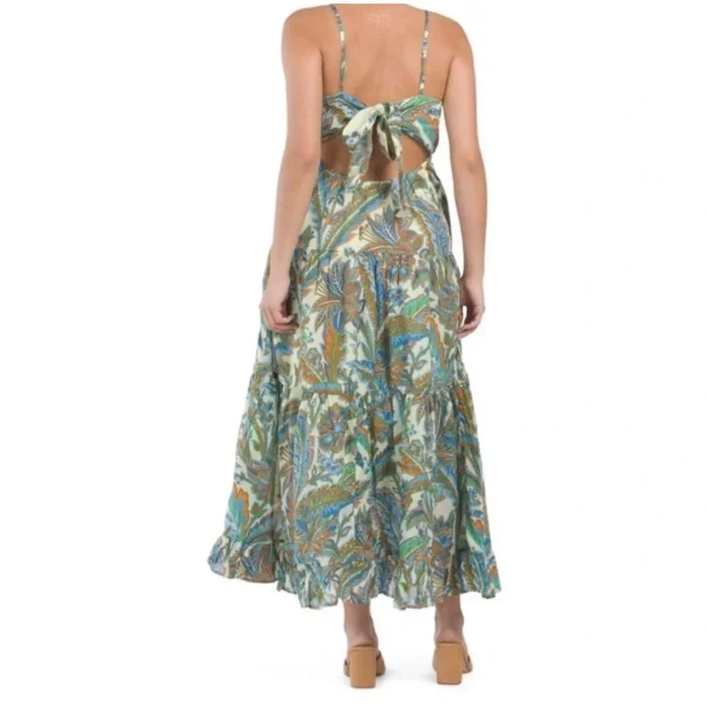 Anthropologie House of Harlow 1960 Womens Tiered Maxi Paisley Dress 100% Cotton - Picture 7 of 15